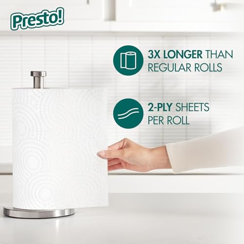 Amazon Brand - Presto! Ultra-Strong Premium Paper Towels, 158 Sheet Huge roll - Flex-a-Size, 6 Rolls, Equivalent to 19 Regular Rolls, White - image 3