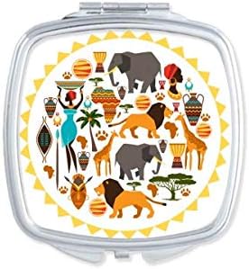 Africa Animals life African Mirror Portable Compact Pocket Makeup Double Sided Glass