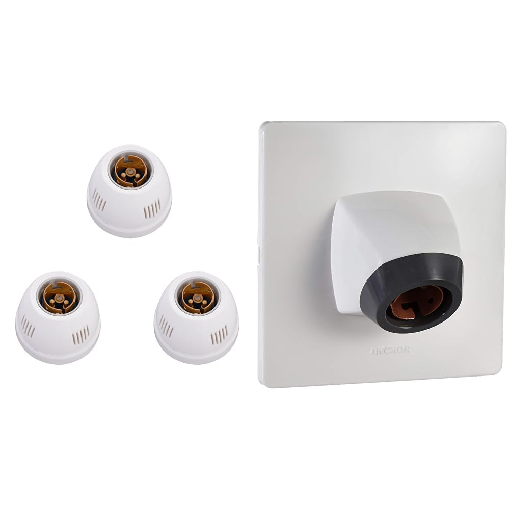 Anchor by Panasonic 6A Batten Lamp Holder fancy type 240V (White, Pack of 3)-picture-13