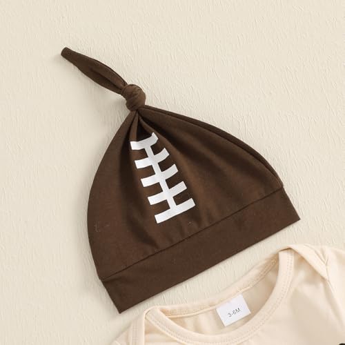 GOOCHEER Newborn Baby Boy Clothes Football Long Sleeve Romper Shirt Tops Pants Fall Winter Outfits Hat Set2