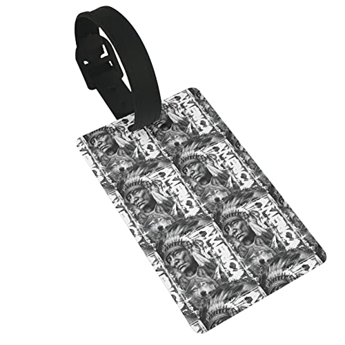 Luggage Tag Retro-American-Indian-Wolf Baggage Handbag School Bag Suitcase Name Id Card Label #TOP6