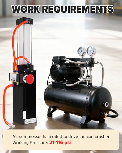 YUCHENGTECH Small Pneumatic Can Crusher for Recycling 12oz~16oz Cans Aluminum Can Smasher Heavy Duty Pneumatic Cylinder Cans Crusher for Aluminum Seltzer, Soda, Beer Cans and Bottles - Image 5