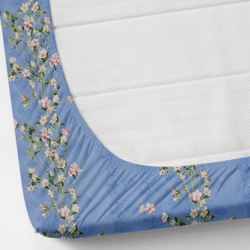 Image of Florida Polycotton Bedsheet (Blue, Fitted)