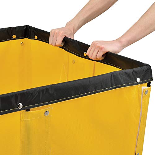 Carretilla comercial con cesta de vinilo amarillo 36x26x33.5 pulg miniatura 3