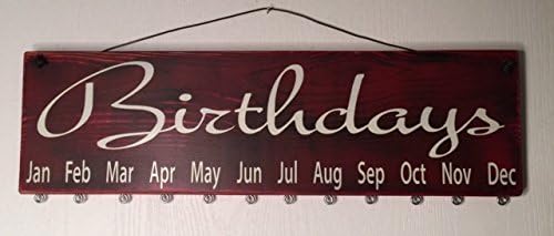 Birthday Board - BIRTHDAYS - Red with White Letters