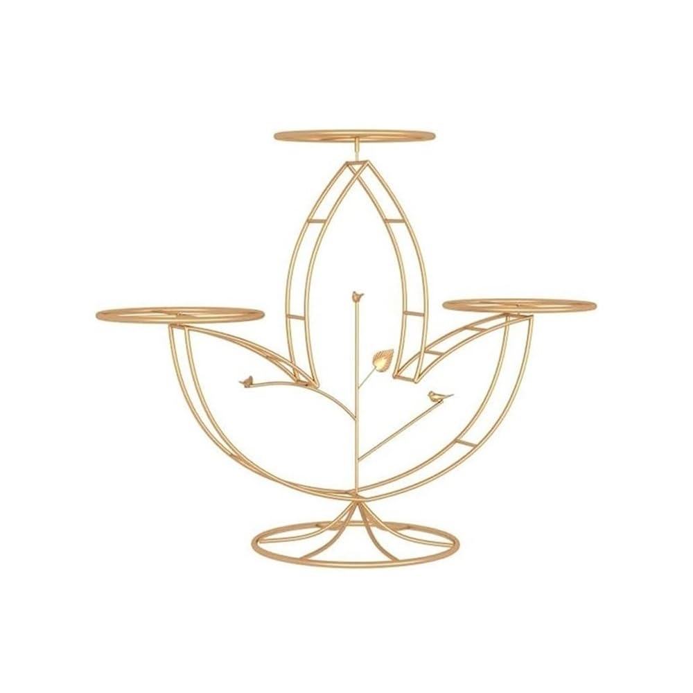 CJHFR472SG Cupcake Stand Cake Stand Rotating Cupcake Holder Fruit Rack Forged Iron Wedding Birthday Dessert Three-layer Display Tray Wedding
