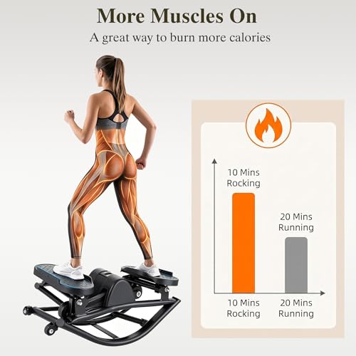Image of Low-Impact Lateral Rocking Fitness Stepper for Knees and Joints,Home Workout Machine,Rock Stepper Machine with Digital Display,Track Time,Reps,Calories for Legs,Glutes,Abs