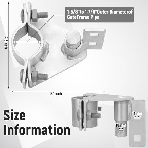 Image of Zonon Heavy Duty Chain Link Gate Latch, Fits 1-5 /8 inch and 1-7 /8 inch Gate Pipe, Galvanized Steel Sliding Rolling Latch with Padlock Hole, Anti-Theft Lock for Fence, Yard & Farm Gates