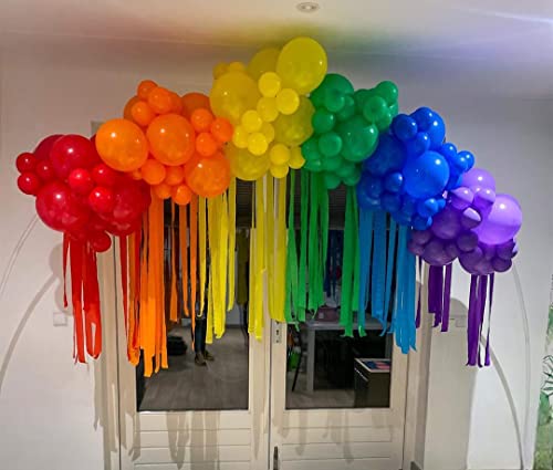 Image of KBZVNAF Rainbow Balloons Latex Party Balloons - 50 Pack 12 inch Helium Assorted Bright Balloons for Wedding Baby Shower Birthday Party Decorations | Assorted Bright Helium Balloons for Wedding Baby Shower Birthday Party Decorations