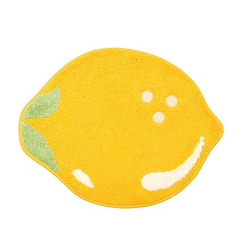 kamuavni Lemon Yellow Bathroom Rug Fruit Rugs for Bathroom, Non Slip Bath Rugs Cute Bedroom Rug Lemon Outdoor Mat Yellow Bath Rugs 23.6 * 19 inch- Lemon