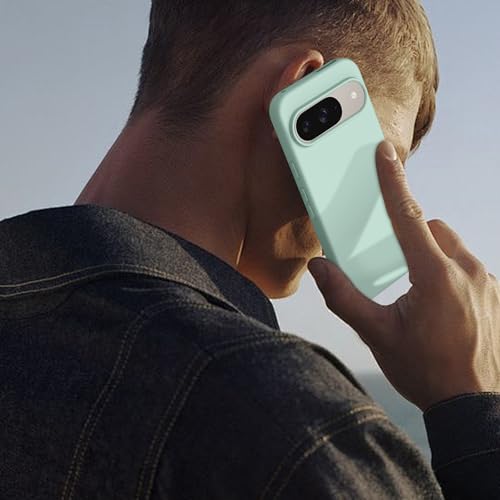 Image of Tobfit Cover Case Compatible with Google Pixel 9 /9 Pro, Case Cover Rugged Flexible Durable Anti-Slip Silicone Protection Shockproof Google Pixel 9 /9 Pro Back Cover (Cyan)