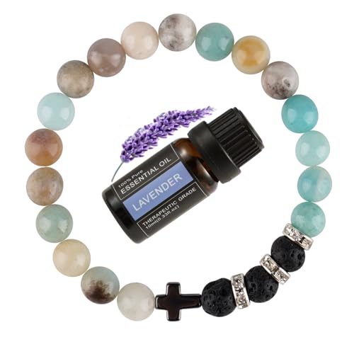 ToMike Christian Gifts for Women Natural Stone Bracelet with Lavender Essential Oil Christian Gifts for Women