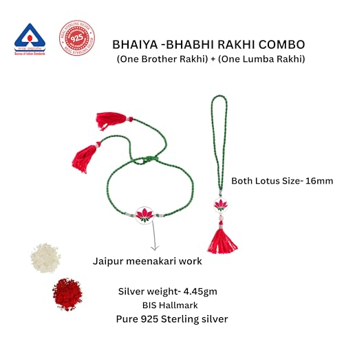 Image of ROOVI Pure 925 Sterling Silver Rakhi for Bhai with Roli Chawal | Chandi Ki Rakhi Original | Krishna Morpankh, Trishul, Ganesh, Ram, Om, Evil Eye, Infinity Rakhi for Brother With Certificate