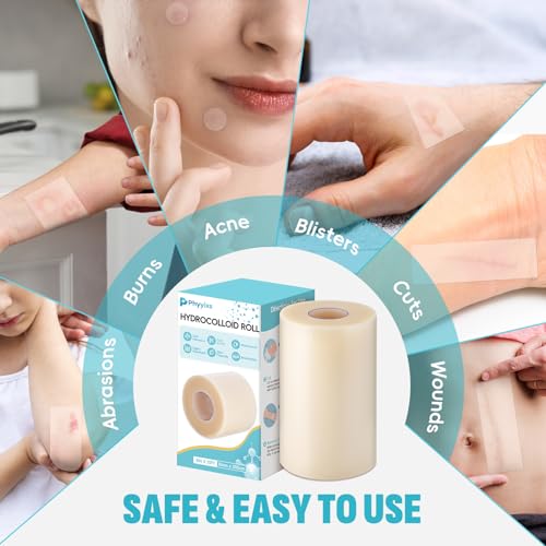Image of 3-Pack Hydrocolloid Roll (4in x 10ft Each) - Cut-to-Size Extra Large Bandage Tape with Self-Adhesive - Wound Care Dressing for Acne, Burns, Blisters,First Aid Kit Essential (30ft Total)
