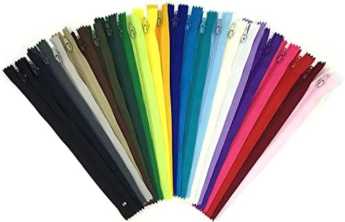 DOITEM Wartoon 120pcs 20cm/8 Inch Multicolor Nylon Coil Zippers for Sewing and Crafts 24 Colors