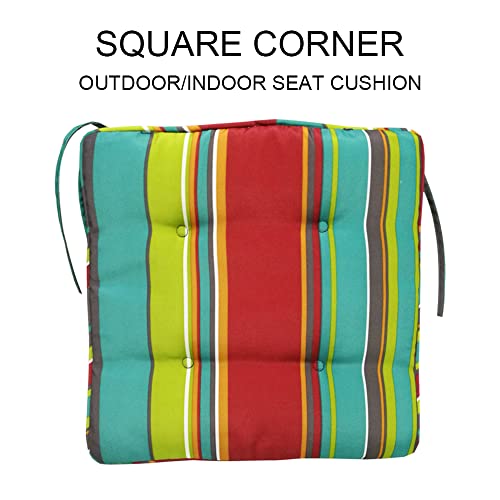 Patio Chair Cushion 4 Piece Outdoor/Indoor Waterproof Square Corner Seat Cushion 15.74X15.74X0.98 Inch, Space Cotton Filled Dining Chair Cushion For Garden Patio Furniture #TOP3