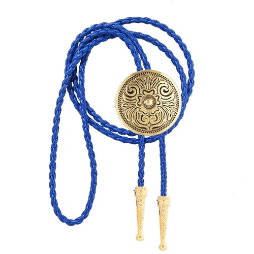Image of GelConnie Floral Bolo Tie for Men Womens Bolo Tie Necklace Native American Black Men's Bolo Ties Western Cowboy Bolero Ties