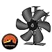 6 łopatek piec podgrzewaczy wentylator czarny kominek dziennika palnik drewna Eco-fan cichy domowy kominek wentylator wydajna dystrybucja ciepła (Color : With thermometer)