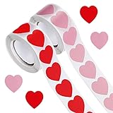 Dxhycc 1000 Pieces Heart Stickers Red Pink Heart Shaped Sticker Labels Valentine's Love Decorative...