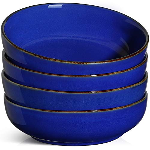 LE TAUCI Pasta Bowls Reactive Glaze Ceramic Salad Bowl, Large Serving Bowl Set