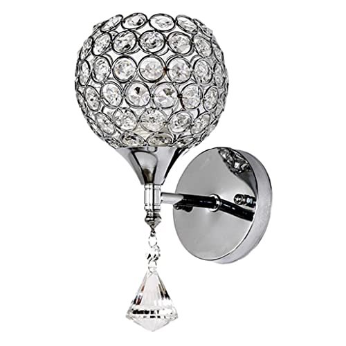 UJEAVETTE Modern Crystal Art Wall Light Bedside Sconce Lamp Light...