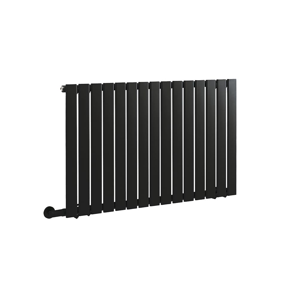 MILANO 800W Black Single Flat Panel Electric Radiator Cable Cover 635x980mm