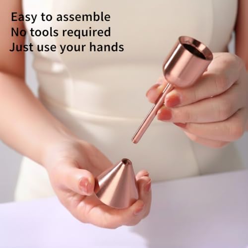 Livendow Elegant Candlestick Holders Set of 3 in Rose Gold Color, Small Medium Large for Taper Candles, Wedding Centerpiece and Table Decor - image 5