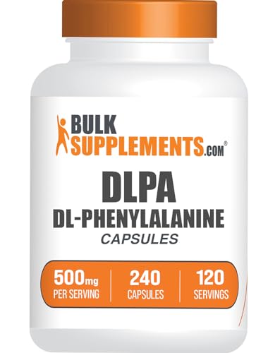 BulkSupplements.com DL-Phenylalanine Capsules - DLPA Supplement Amino Acid Supplement - Gluten Free 2 Capsules per Serving (500mg) 240 Capsules (Pack of 1)