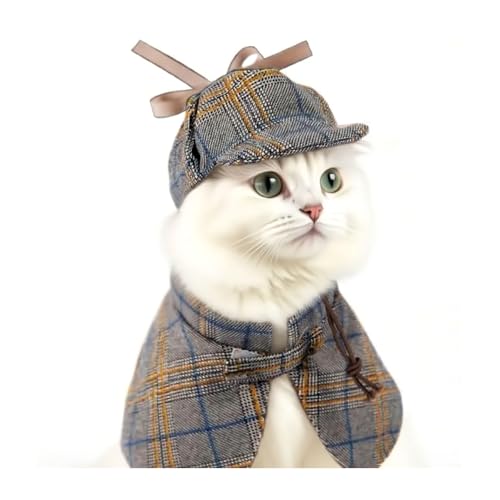 Disfraz detective para perro pequeño con capa y sombrero miniatura 2