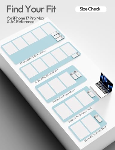 Image of YSAGi Leather Desk Protector, Office Mat, Large Mouse Mat, Non-Slip PU Leather Blotter, Laptop Pad, Waterproof Writing Pad for Office and Home (Baby Blue, 47.2 inch x 23.6 inch)