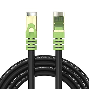 Outdoor Cat7 Ethernet Cable 400ft, 26AWG Heavy-Duty Cat7 Networking Cord Patch Cable RJ45 Transmission Speed 10GbpsTransmission Bandwidth 600Mhz LAN Wire Cable STP Waterproof Direct Burial (400FT)