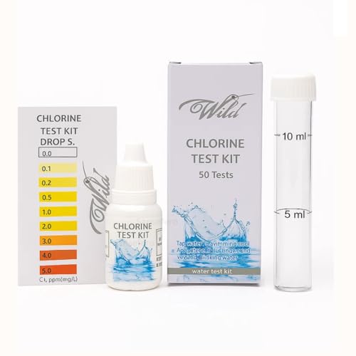 Image of SANSEFERO Aquatic Remedies Chlorine Test Kit With Multi-Purpose Reliable Water Safety Testing For Tap Water, Aquarium Water, Drinking Water, Pools & Industrial Use 50 Tests (12.5 Ml)