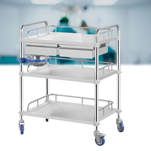 Chariot de laboratoire à 3 couches en acier pour organisation médicale - 2