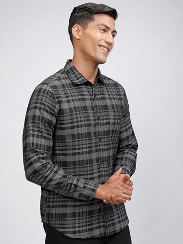 Image of Highlander Men's Slim Fit Casual Shirt | Checkered | Button Closure | Trendy, Breathable & Comtable All-Day Wear