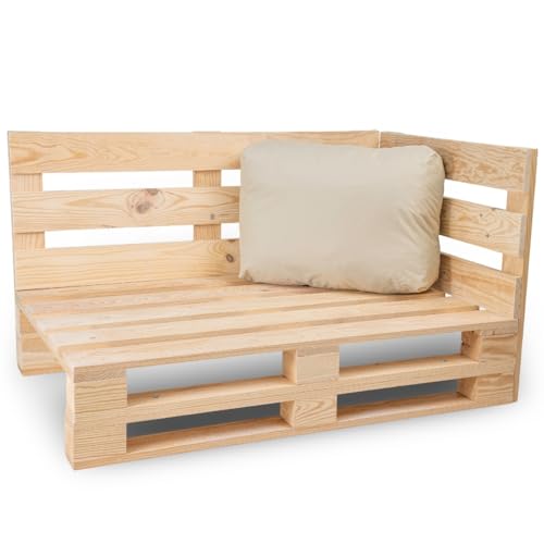 Bananair Coussin Palette Déhoussable, Tissu Imperméable et Anti-UV – Angle 60x40 cm (Beige)