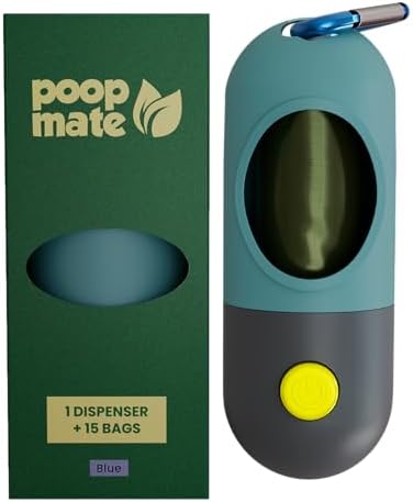 Dog Poop Bag Dispenser with LED Flashlight for Night Walks – Leas...