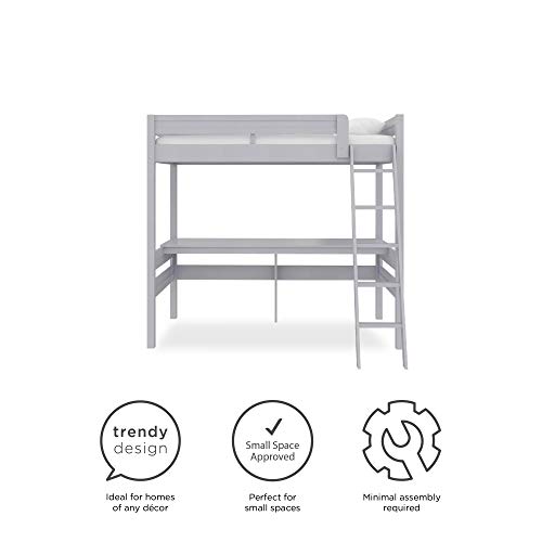 Dhp Dorel Living Harlan Wood Bed With Ladder And Guardrail, Twin, Gray Loft #TOP7