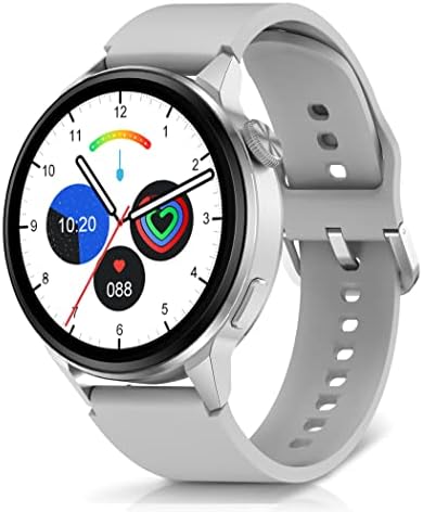 EKTON Smart Watches for Men & Women - Smart Watch for Android Phones, Make/Answer Calls, Messaging, Voice Assistant, NFC Functions, Wireless Charging, Long Battery Life, Silver