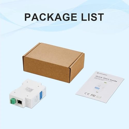 Araierd Din Rail Mount Rs232 To Ethernet Converter Server Device Bidirectional Db9 To Rj45 Serial To Ip Converter Support Modbus Gateway For Data Network Transmission Industrial Automation #TOP5