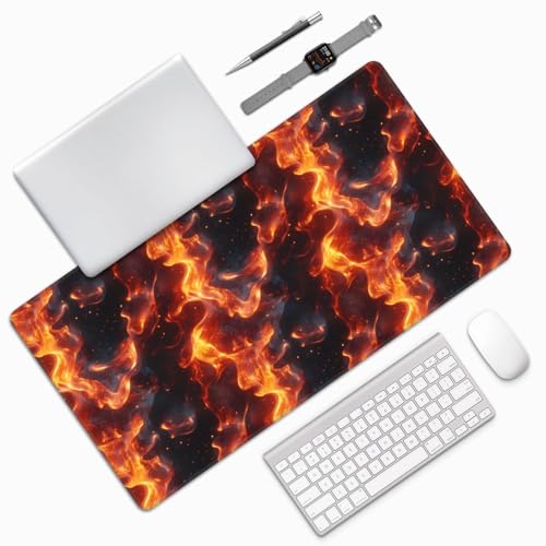 Tapis de souris PC portable antidérapant à surface de précision flamme - 5