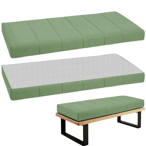 WLXFF Cojin Banco Interior, Cojines Banco Terraza Exterior, Colchoneta para Banco Jardin, Cojines para Bancos de Zapatos, Bancos de Cocina de Esquina y Patios,Light Green,100x30cm