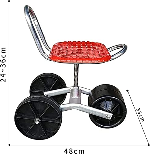 VIETOL Garden Rolling Work Seat with 3 Wheels, 360° Swivel Seat, Garden Rolling Work Seat, Cart Stool Adjustable Swivel Seat for Weeding, Gardening and Outdoor Lawn Care - Image 5