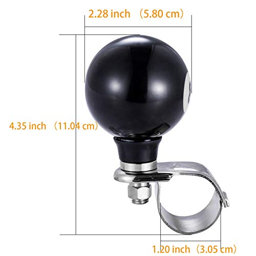 Arenbel 8 Ball Steering Wheel Assist Booster Grip Handle Turning Control Spinner Suicide Knob Fit Most Vehicles Cars Trucks Boats, Black #TOP2