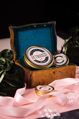 Miniatura 4 de PETRUSCO Royal Ossetra  Delicioso y premium caviar negro  Mariscos gourmet en una lata de metal de 106oz 1 onzas caviar ossetra procedente de