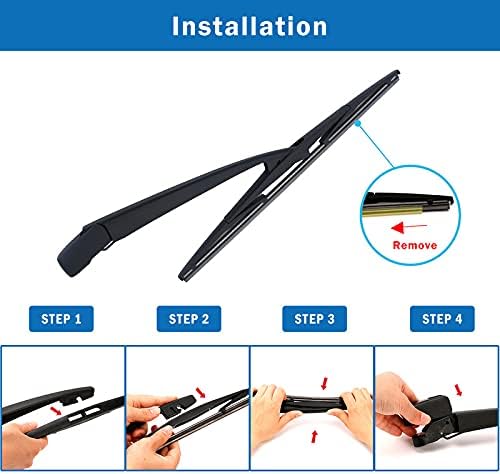 WTI Rear Wiper Arm Blade Set Compatible With Subaru Forester 2010-2020 Rear Windshield Window Wiper Kits Assembly New Replacement Accessories Parts Fit 86532SC180 86538AG080