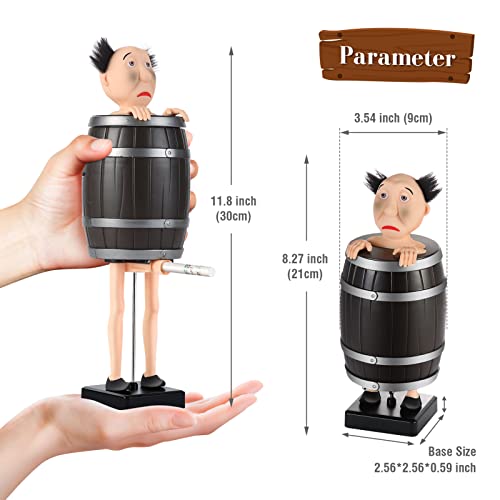 Funny Cigarette Dispenser, Prank Automatic Bounce Cigarette Case Box, Weird Old Man In The Wooden Barrel Cigarette Box Figurines Statue For Christmas Party Home Decor, Prank Toy Gift For Man #TOP2
