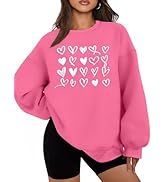 hohololo Valentines Day Sweatshirt Women Oversized Love Heart Shirt Pullover Valentine's Long Sle...
