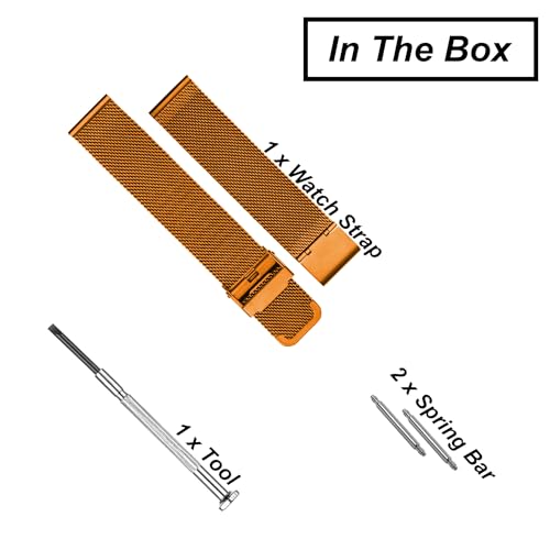 Image of DBLACK ''BONEZ'' Mesh Chain Stainless Steel Watch Belt, Ergonomic & Breathable Design Watch Strap / / For 08mm, 10mm, 12mm, 14mm, 16mm, 18mm, 20mm, or 22mm Watch Band (Rose Gold, Choose Your Size)
