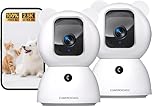 2.5K Indoor Camera 2Pack, Free AI Person/Pet/Cry Detection, 4MP Pet/Dog/Cat/Baby Camera w/Phone App, Pan Tilt WiFi Cameras for Home Security, 2-Way Audio, Night Vision(Eco-Friendly No Plug Version)