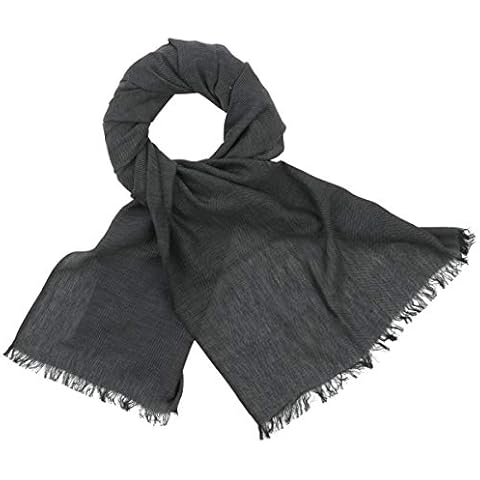 LINDENMANN Schal Herren schwarz/Herren-Schal dünn 100% Baumwolle Cover